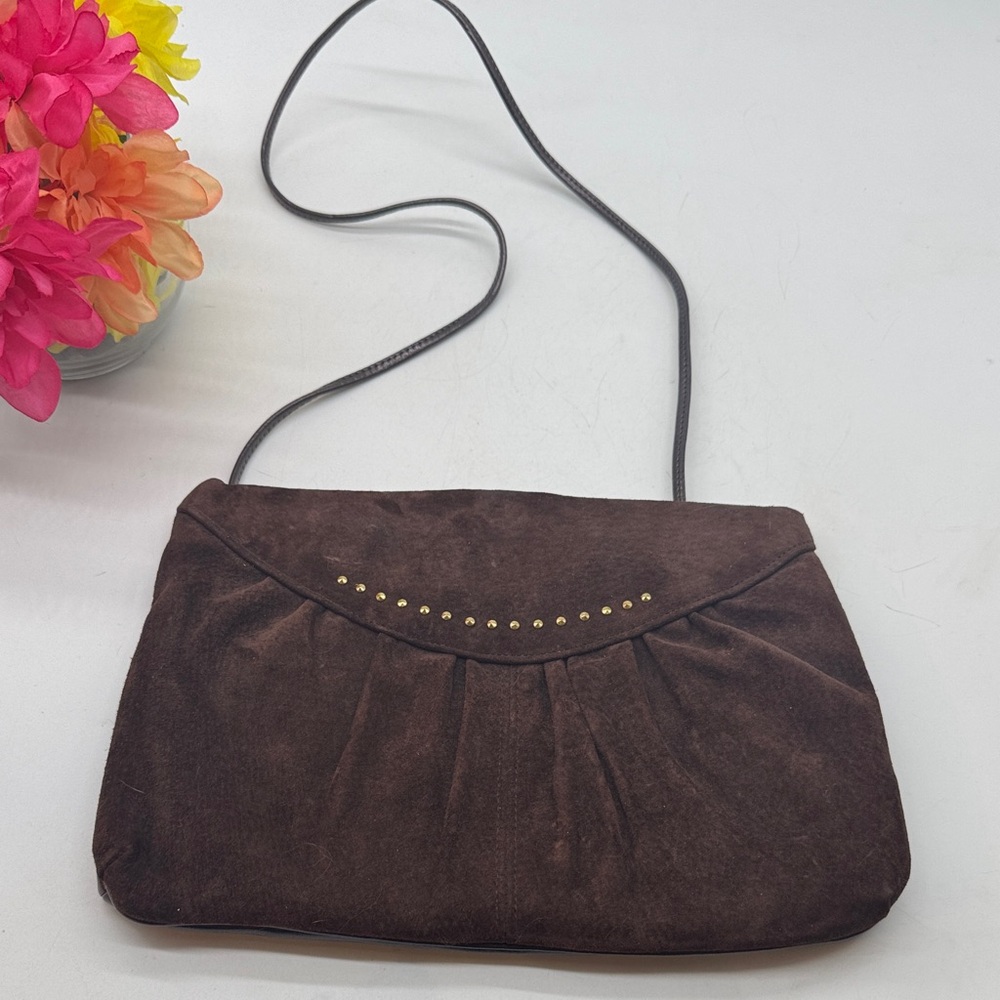 Elegant Chocolate Brown Suede Women's Bag